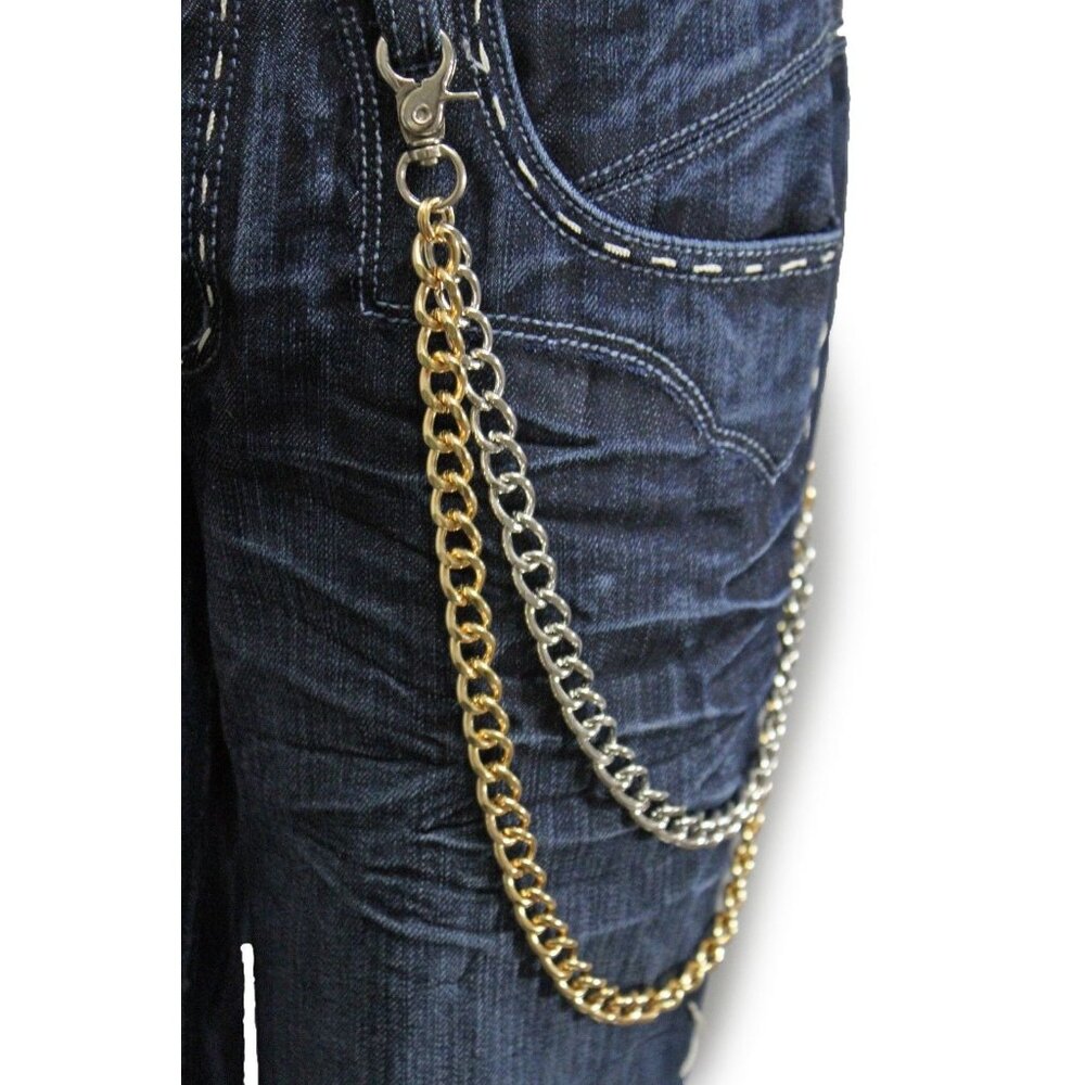 New Men Women Gold Silver Wallet Chain Metal Fashion KeyChain Biker Strong Link